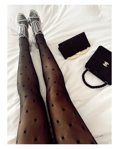 chanel logo tights|chanel logo leggings.